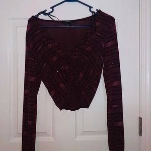 BURGUNDY RED CROP TOP
